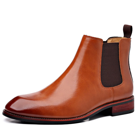 Men's British Style High-Top Leather Chelsea Boots