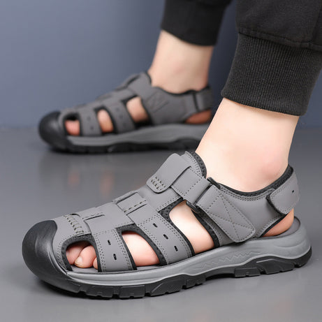 Men's Leather Outer Wear Casual Sandals