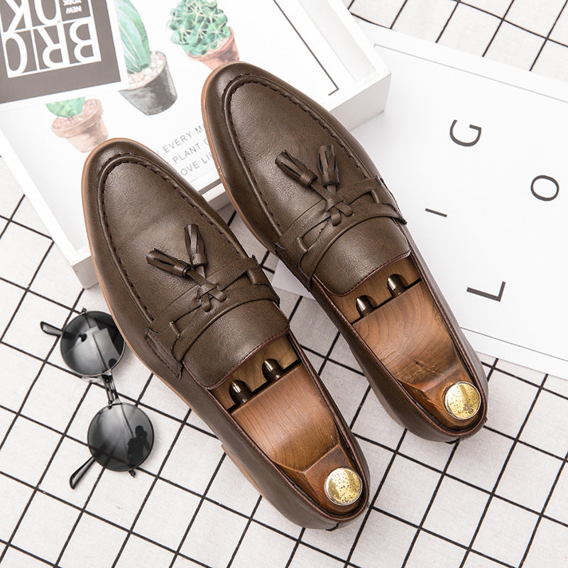 Men's Leather Outer Wear Low-Top Casual Shoes