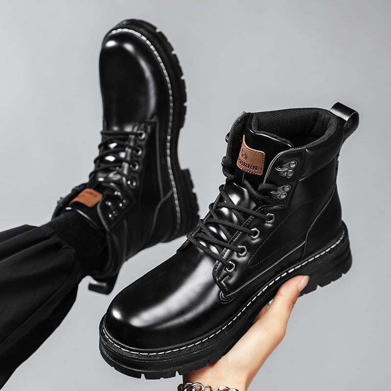 Men's Small Yellow Trendy Fashion Martin Boots