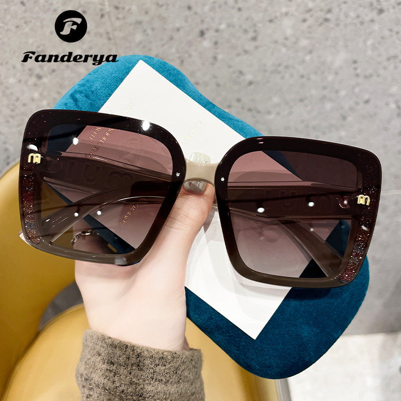 Women's Trendy Square Anti-purple Line Sunglasses