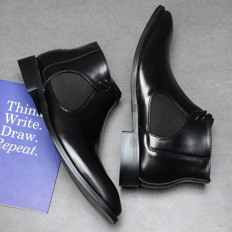 Men's Chelsea Boots High Top Sleeve Leather Shoes