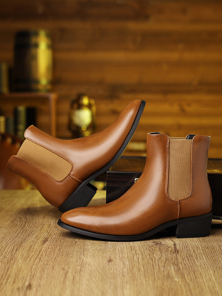 Men's Leather British Style Chelsea Boots