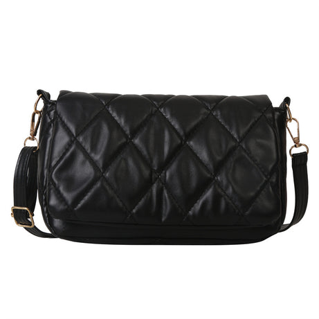 Women's Textured Rhombus Leather Casual Bag