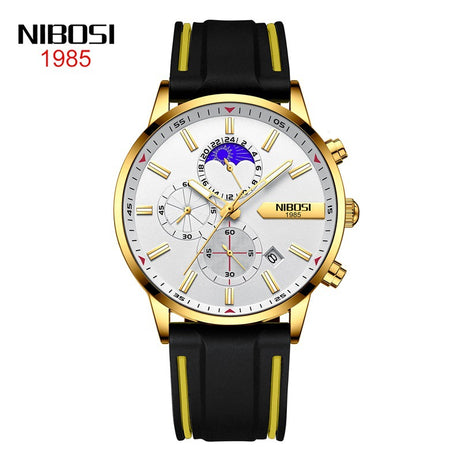 Men's Moon Phase Silicone Tape Watch