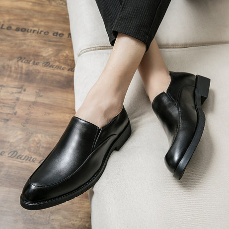 Men's Leather British Style Low-Top Loafers Shoes