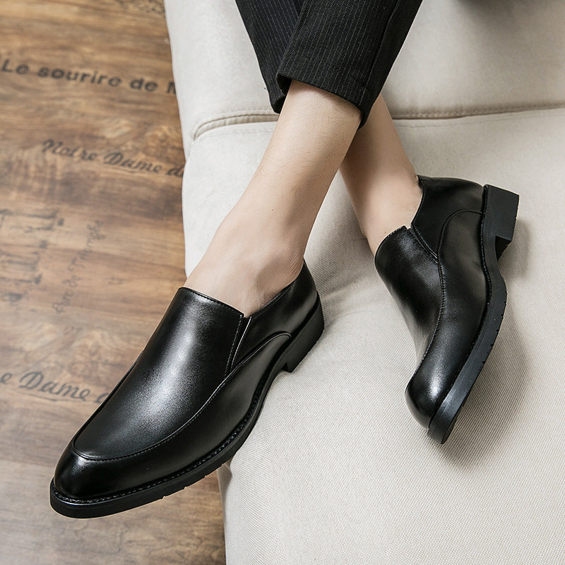 Men's Leather British Style Low-Top Loafers Shoes