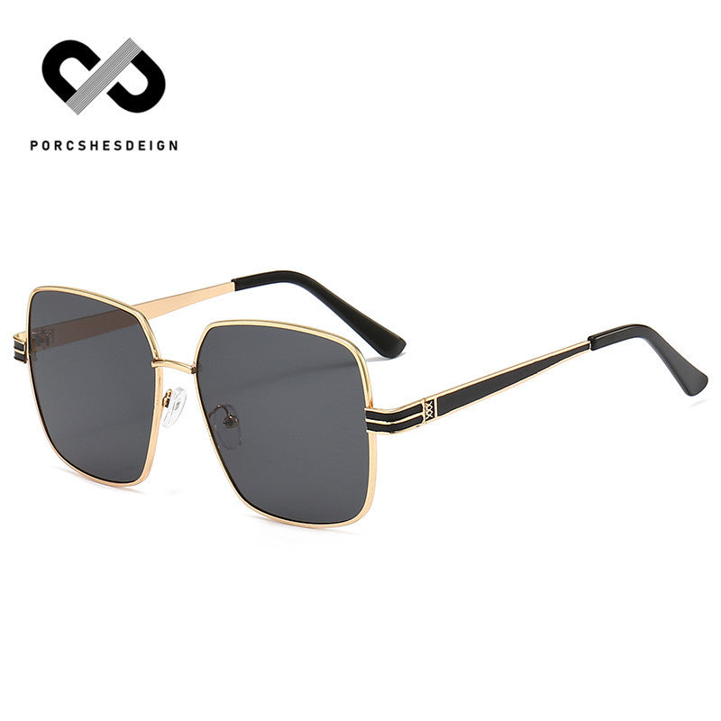 Men's Tide Retro Metal Large Frame  Sunglasses