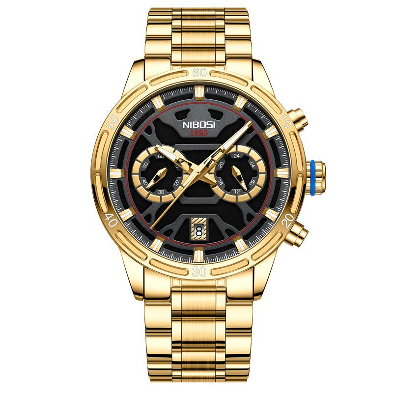 Men's Butterfly Double Snap Buckle   Watch