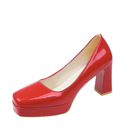 Women's Square Head High Heels Work Shoes