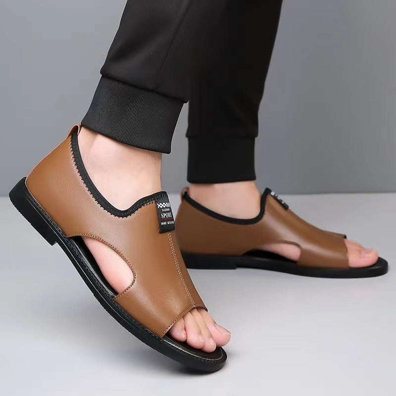 Men's Summer Versatile Breathable Leather Sandals
