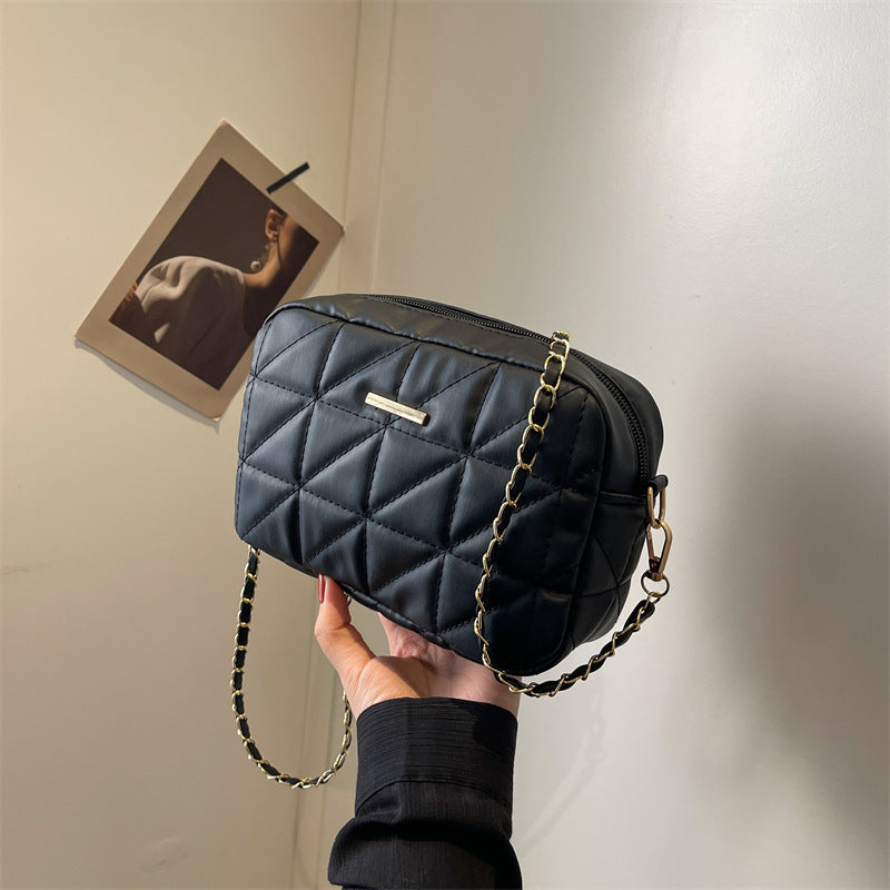 Women's Leather Rhombus Casual Bag