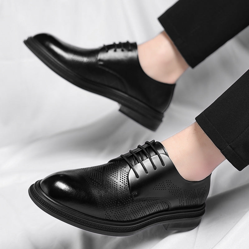 Men's Leather British Style Pointed Casual Shoes