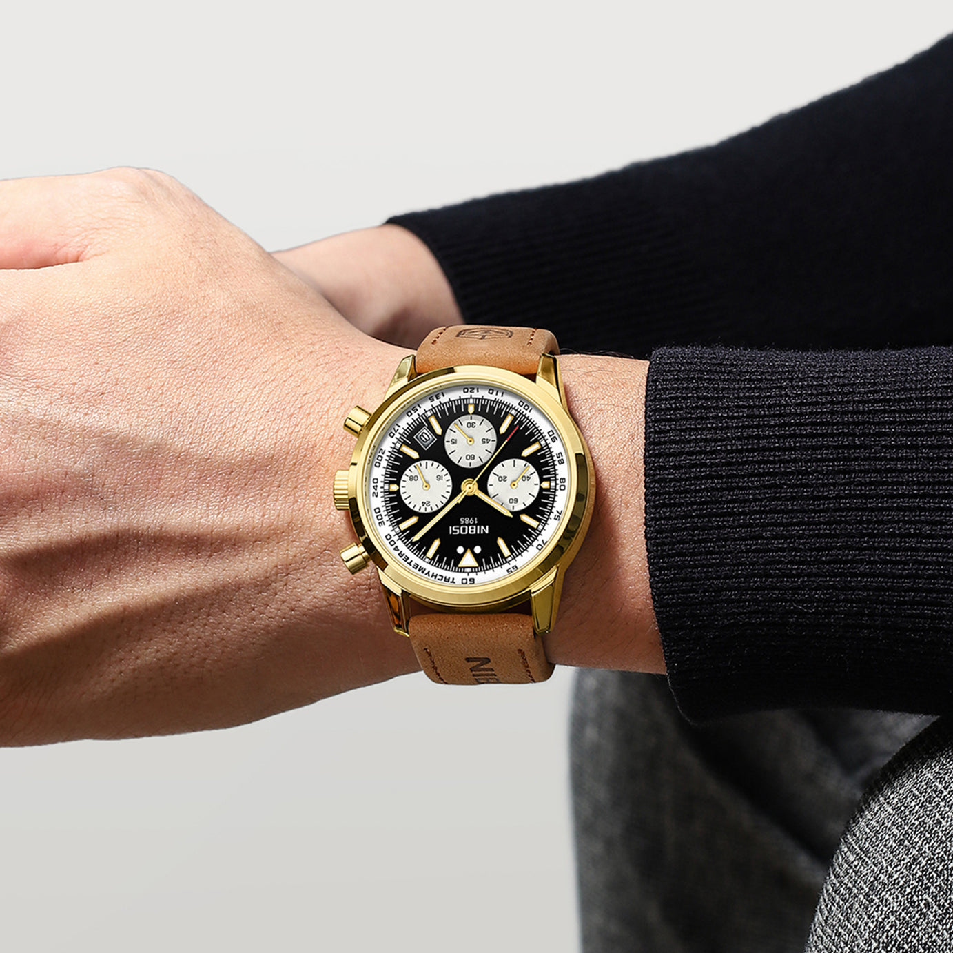 Men's Large Dial Calendar Display  Watche