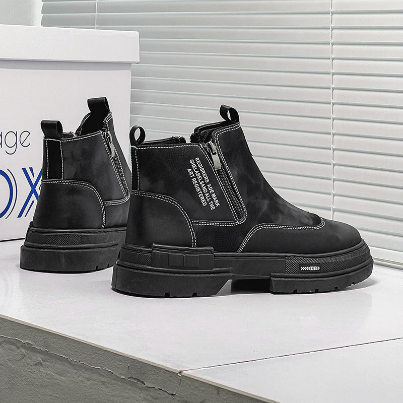 Men's Leather Chelsea Boots High-Top Fashion Boots