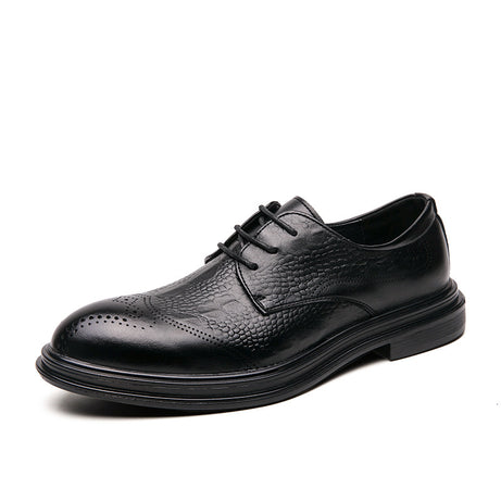 Men's Pointed Leather Brock Engraving Shoes