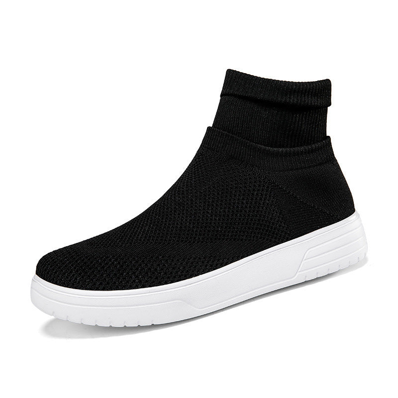 Men's Breathable Mesh High-Top Thick-Soled Shoes