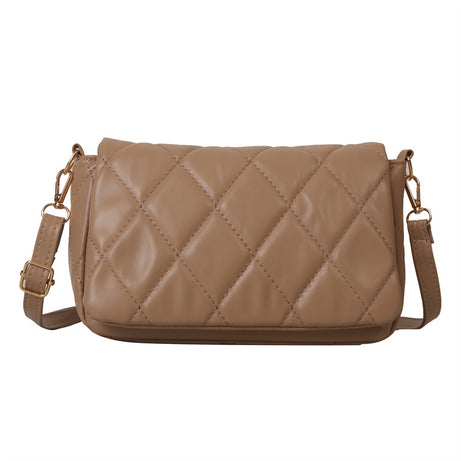 Women's Textured Rhombus Leather Casual Bag