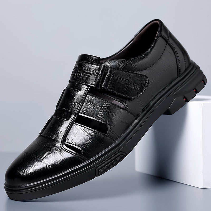 Men's Leather Hollow Breathable Sandals