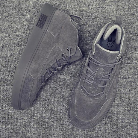 Men's Leather High-Top Casual Shoes