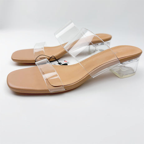 Women's Transparent Thick Heel Sandals