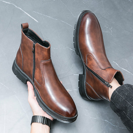 Men's British Style Martin Boots Leather Shoes