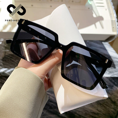 Women's Retro Square UV Protection Large Frame Sunglasses