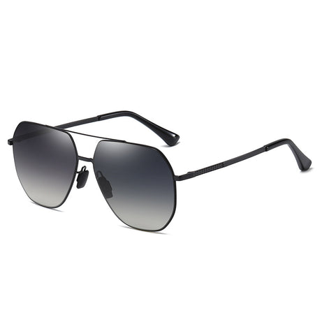 Men's Large Frame Two-color Metal Polarized Sunglasses