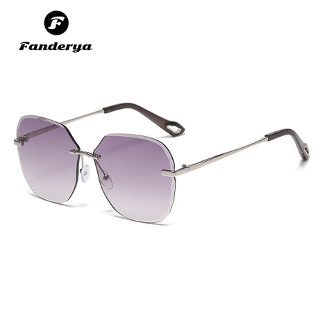 Men's Trimmed Retro Frameless Metal Sunglasses