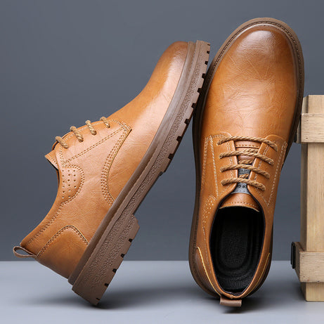 Men's Leather Low-Top Business Casual  Shoes (In stock)