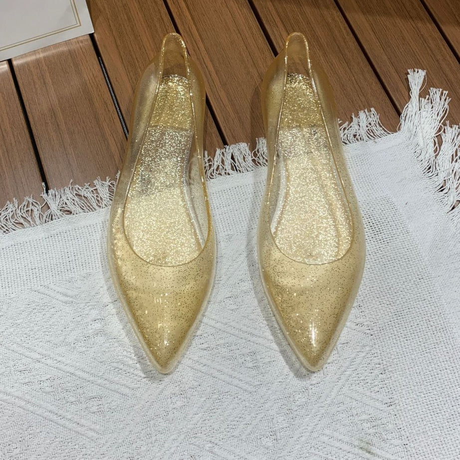 Women's Bottom Color Dot Crystal Shoes