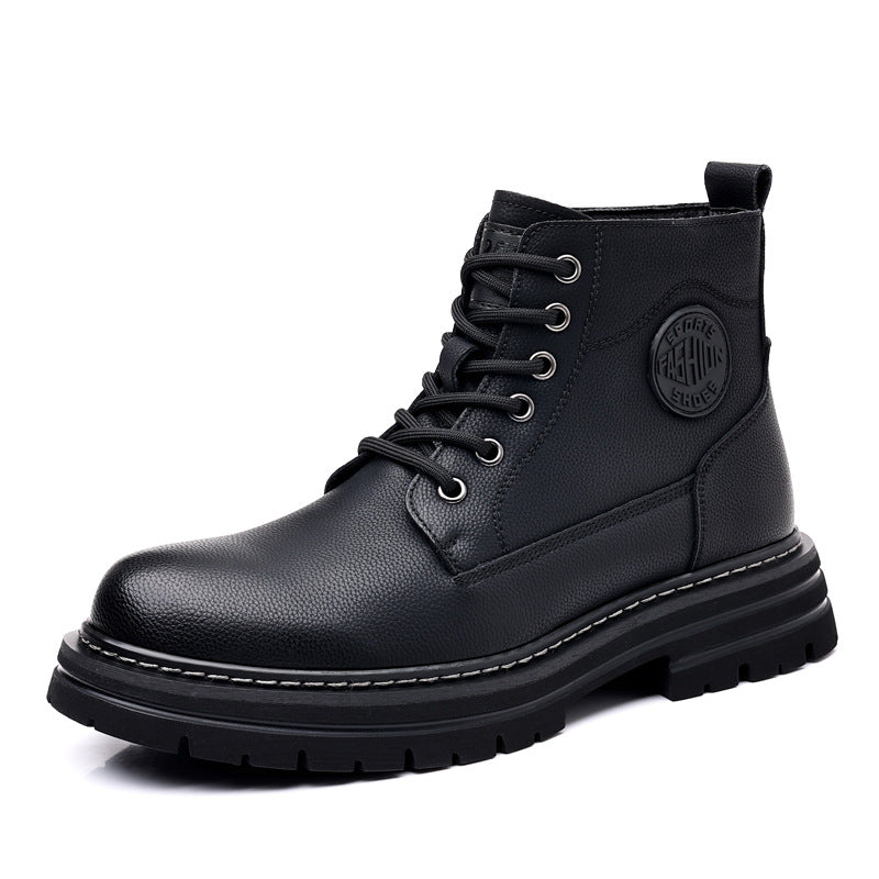 Men's Leather High-Top Fashionable Trendy Shoes