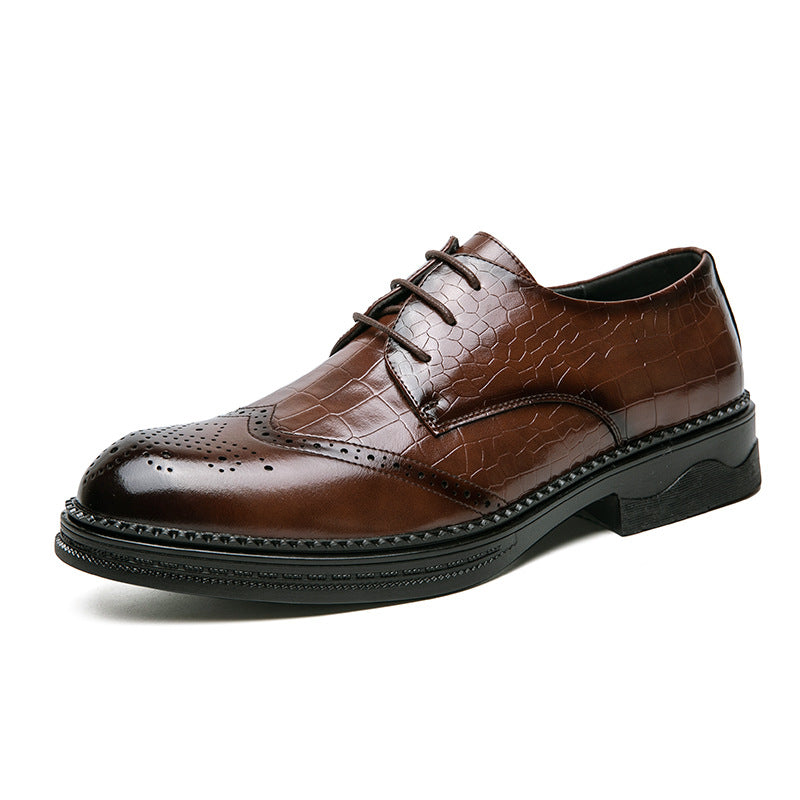 Men's Brock Engraved Leather British Style Shoes