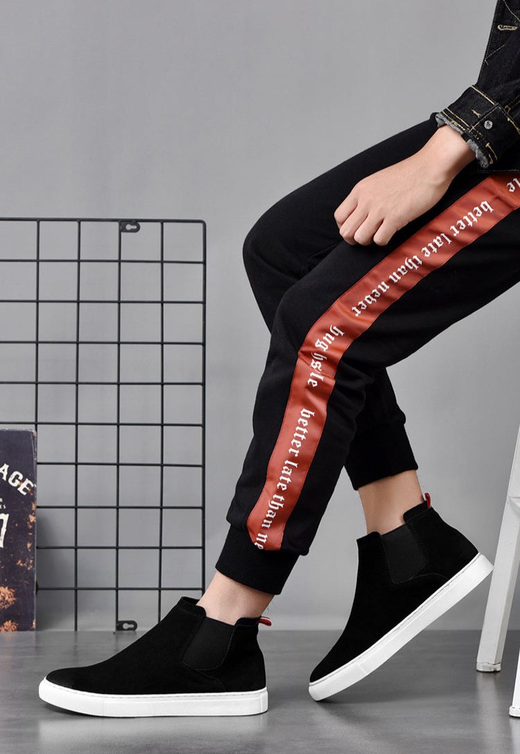 Men's Leather High-Top Casual Chelsea Shoes