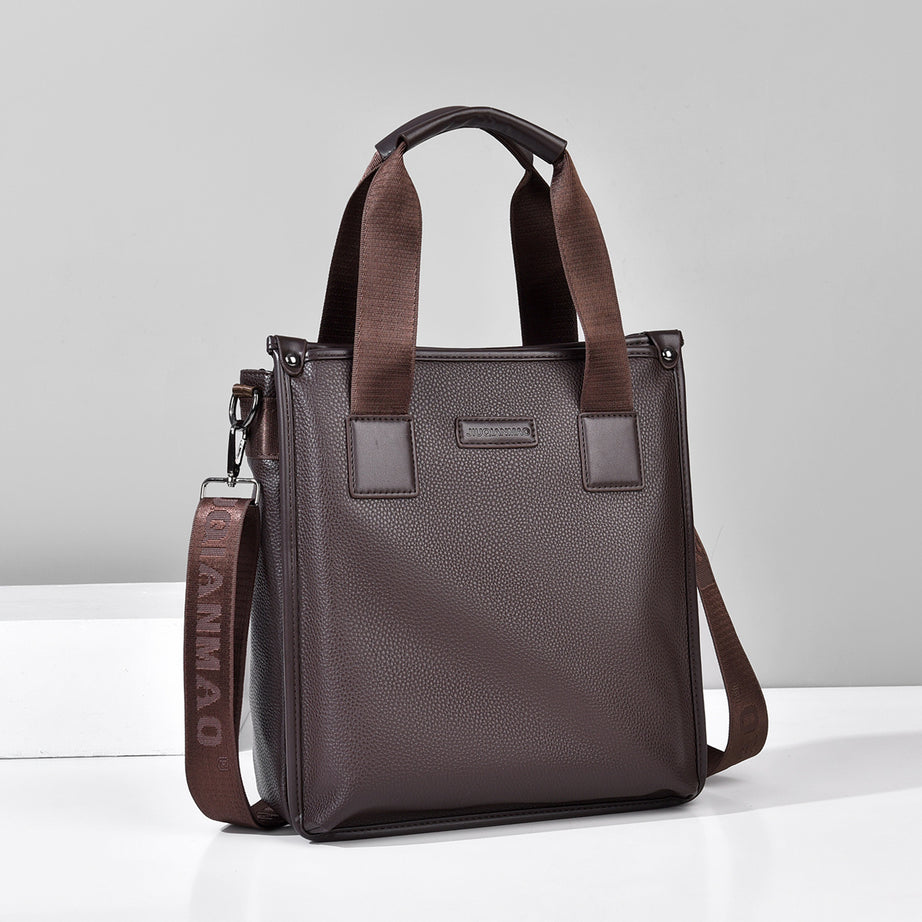 Men's Business Texture Vertical Leather Bag