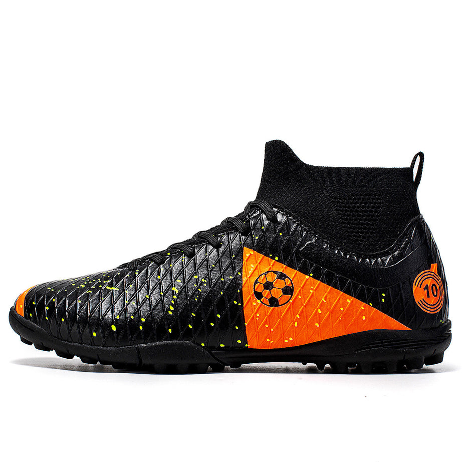 Men's Football High-Top Breathable Broken Nails Shoes