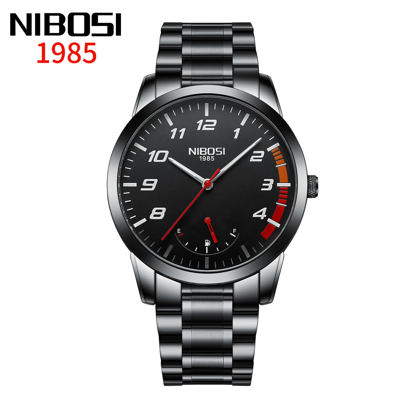 Men's Solid Steel Belt Double Snap Watch