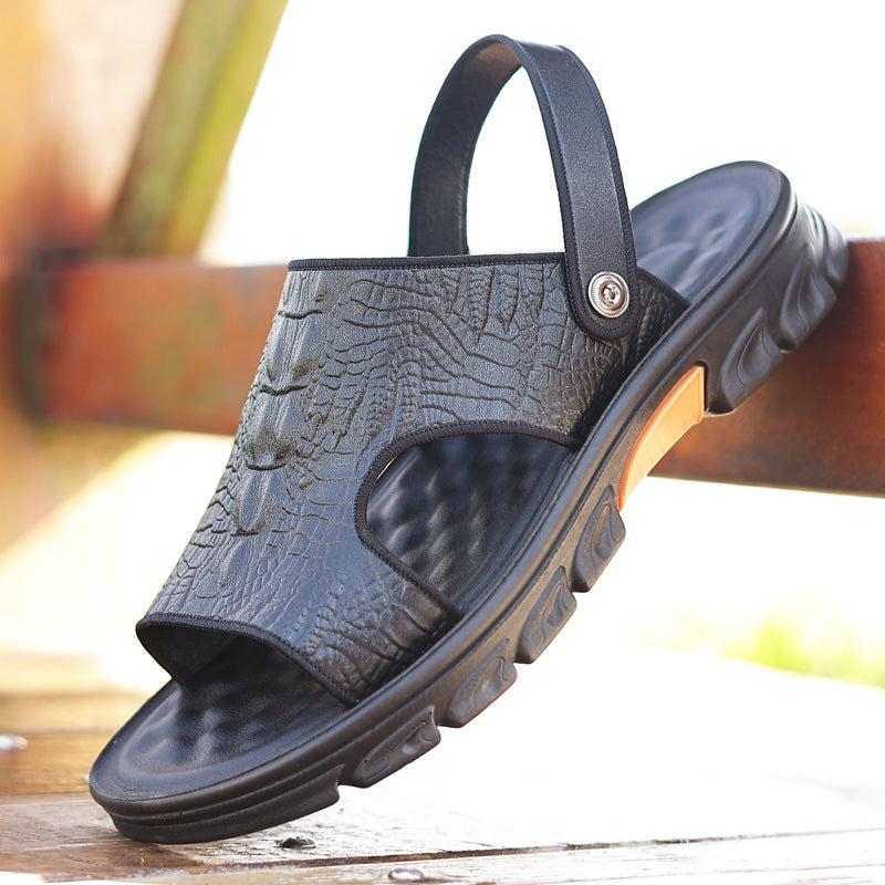 Men's Leather Casual Breathable Sandals
