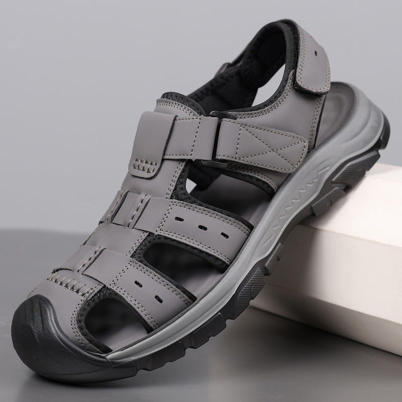 Men's Leather Outer Wear Casual Sandals