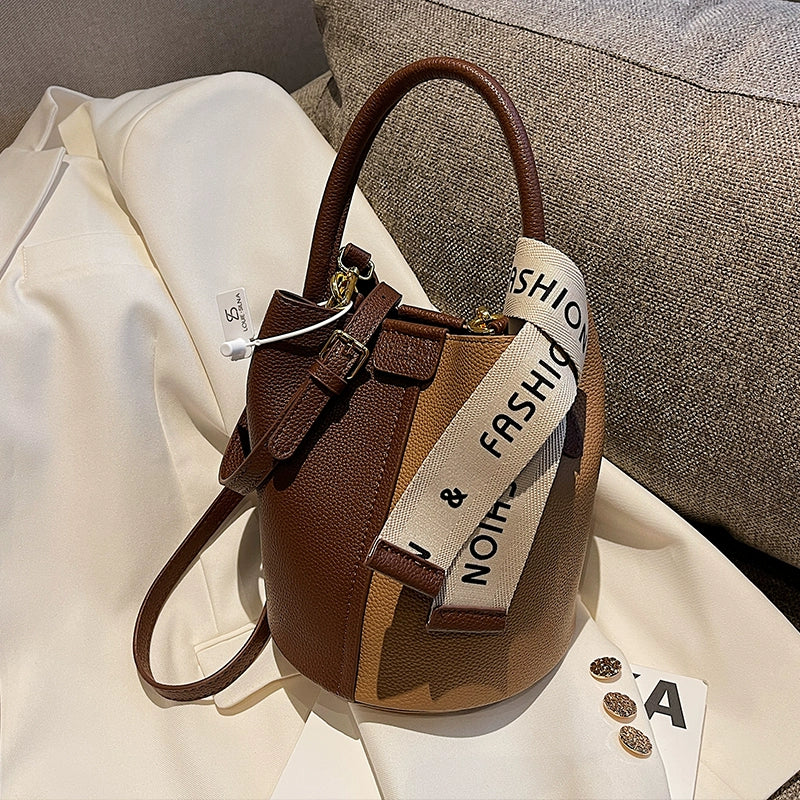 Women's Luxury Texture Portable Bucket Bag