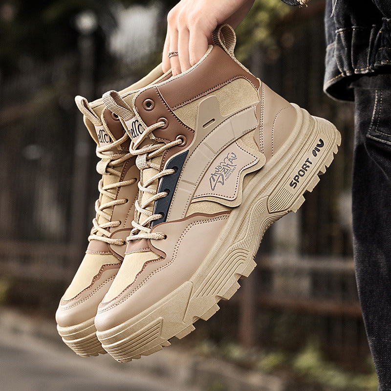 Men's Retro High-Top Lace-Up Casual Boots