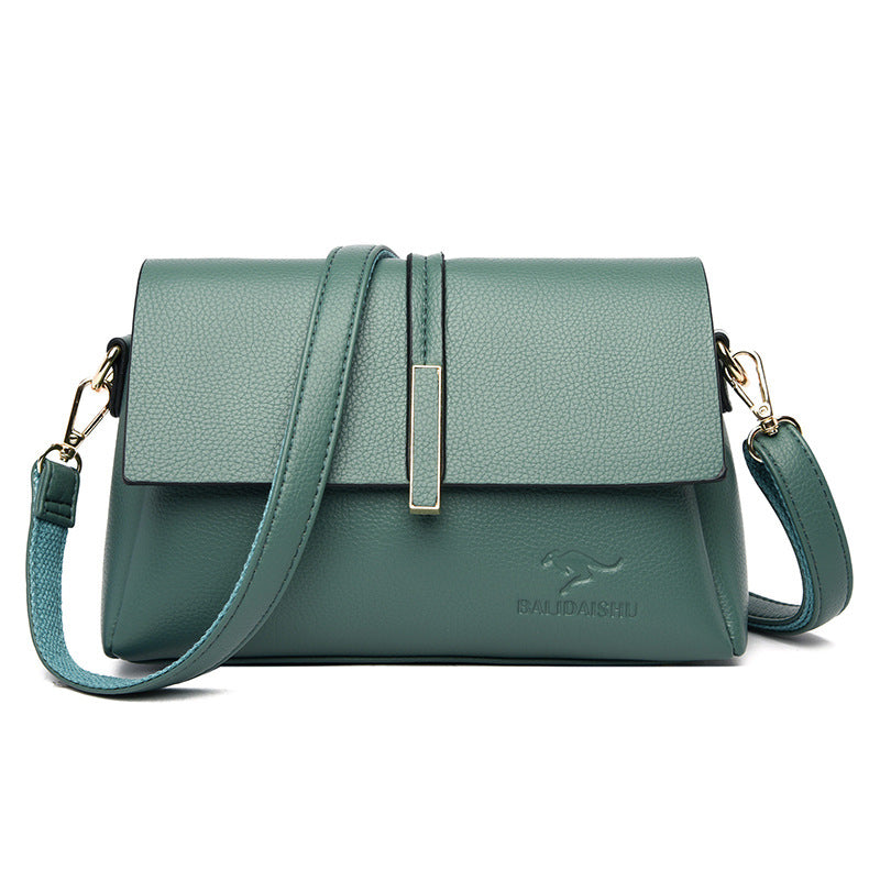 Women's Leather Portable Square Shoulder Bag