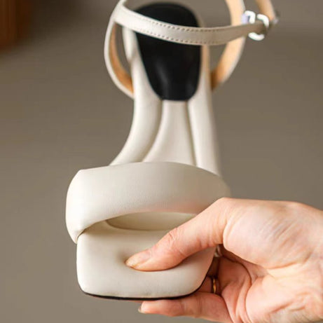 Women's Black Ankle Strap Buckle Sandals