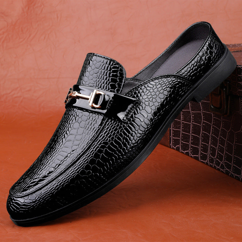 Men's Loafers Glossy & Crocodile Pattern Shoes