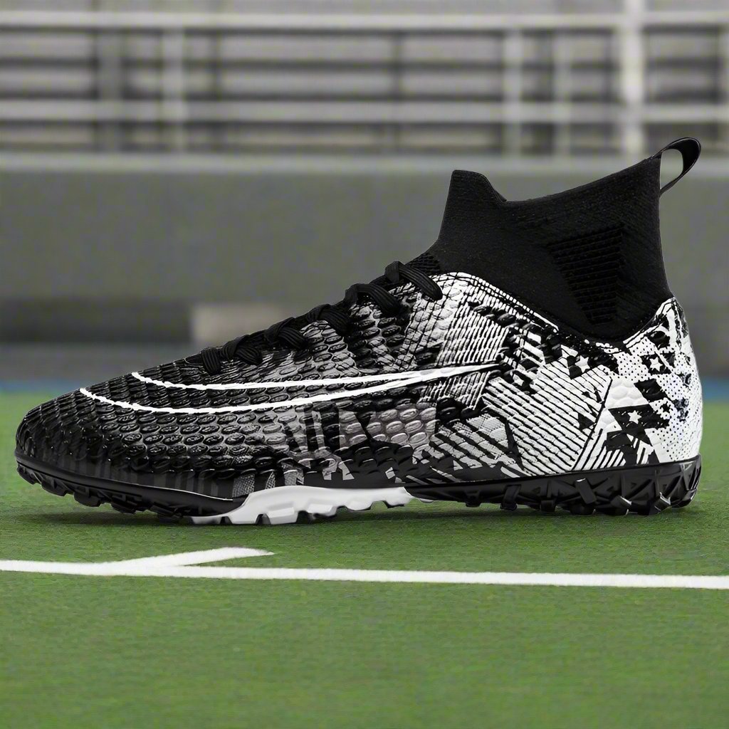 Men's High-Top Gamon Leather Football Turf Sports Shoes