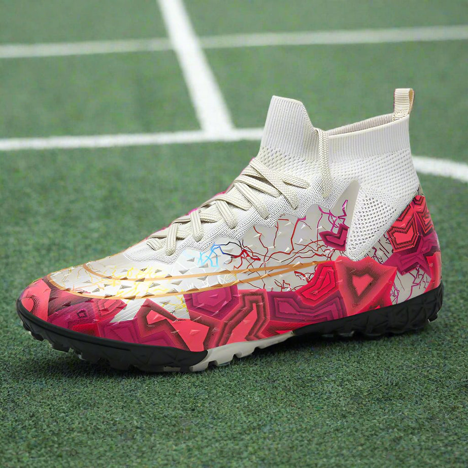 Men's Fly Knitting High-Top Football Turf Sports Shoes