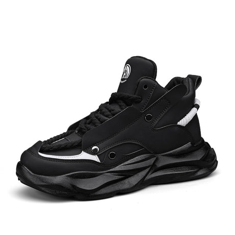 Men's Leather High-Top Chunky Casual Sneakers