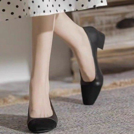 Women's Low Heel Mixed Color Office Shoes