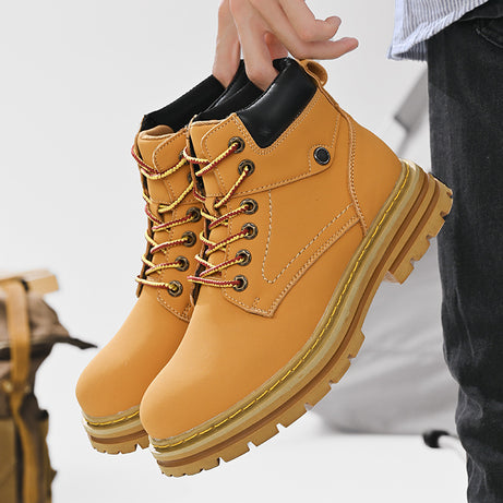 Men's Leather High-top Casual Boots