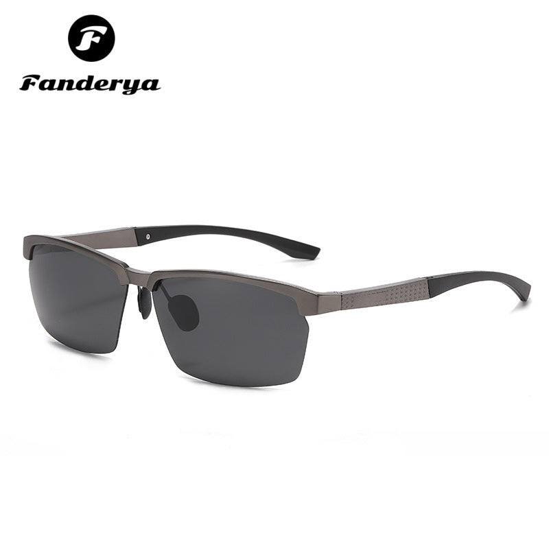 Men's Aluminum Half-frame Polarized UV-proof Sunglasses
